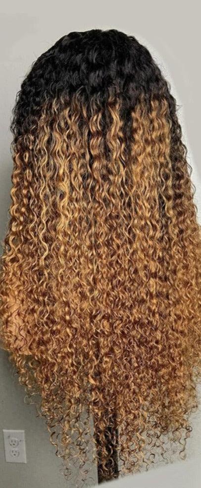Kinky Curlyt Ombre Brown - Wigs4less