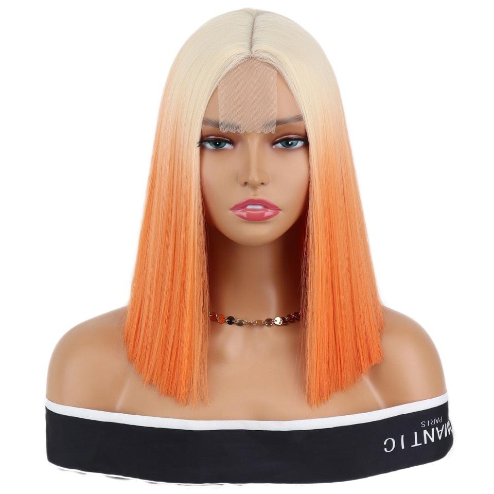 Blonde Orange Straight Bob - Wigs4less